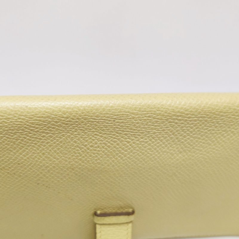 Hermes Bearn小號標誌H袢帶皮夾Epsom牛皮銀扣1Z小雞黃T刻-17