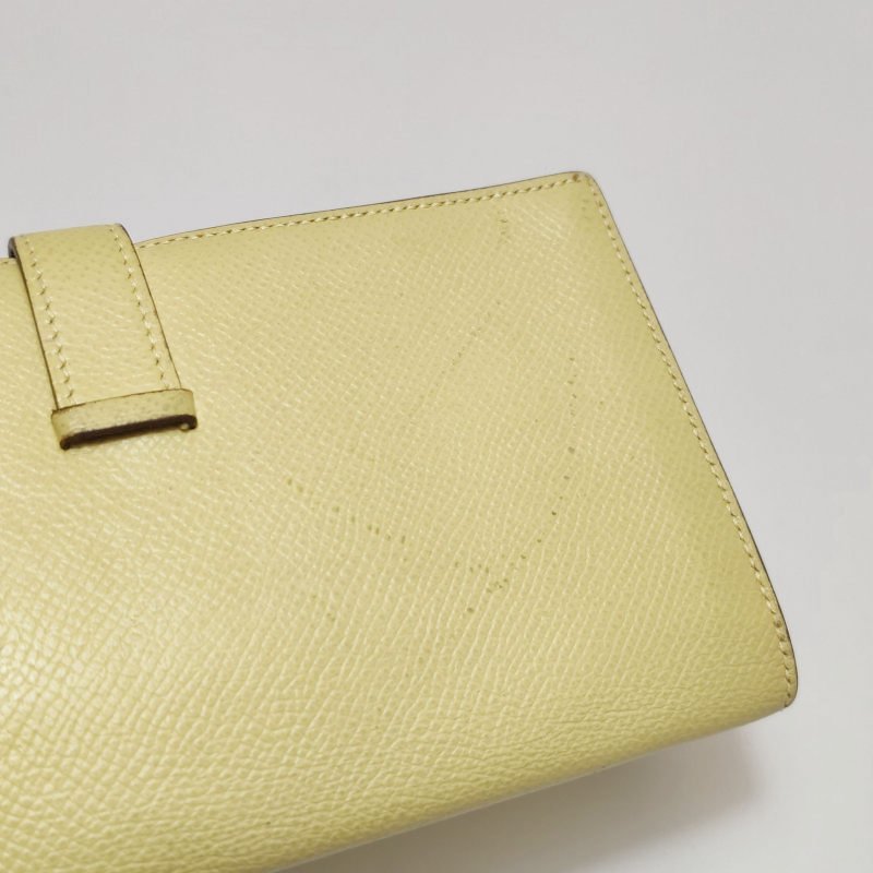 Hermes Bearn小號標誌H袢帶皮夾Epsom牛皮銀扣1Z小雞黃T刻-18