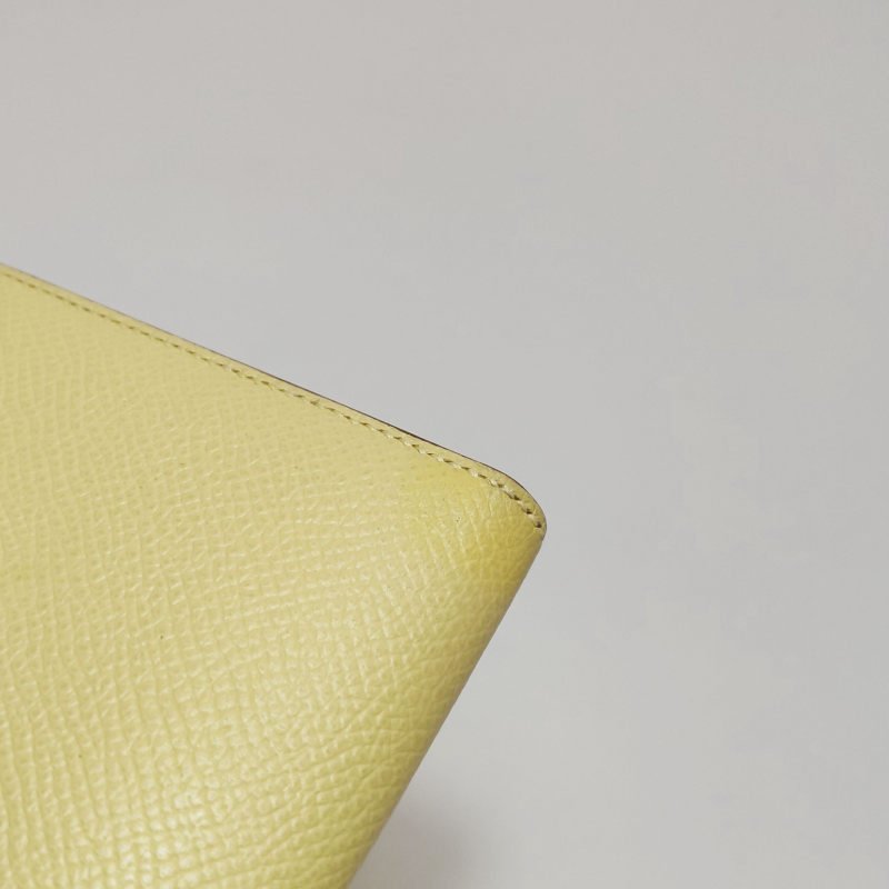 Hermes Bearn小號標誌H袢帶皮夾Epsom牛皮銀扣1Z小雞黃T刻-19