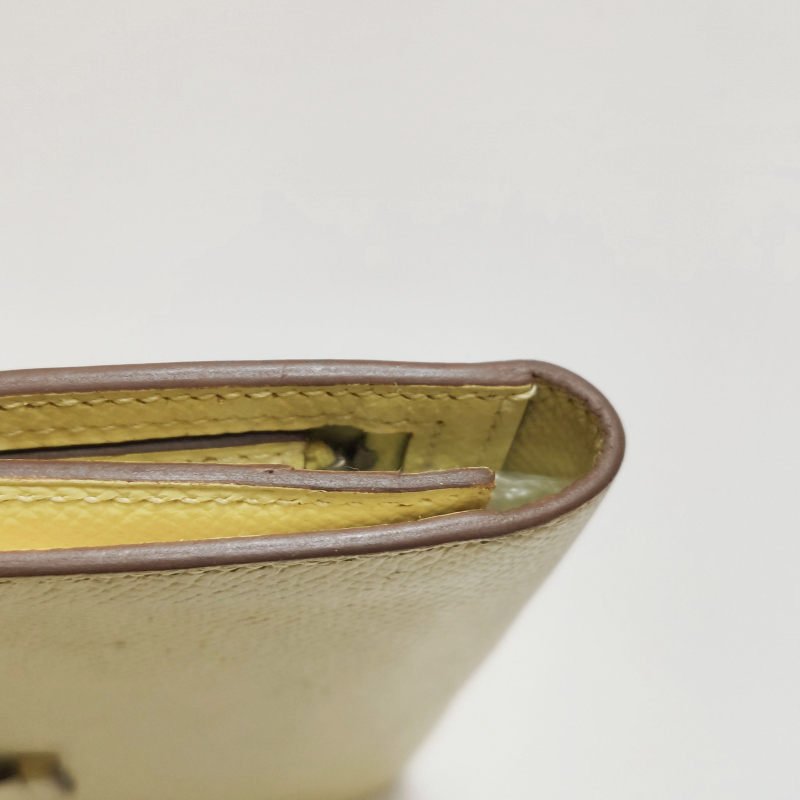 Hermes Bearn小號標誌H袢帶皮夾Epsom牛皮銀扣1Z小雞黃T刻-20