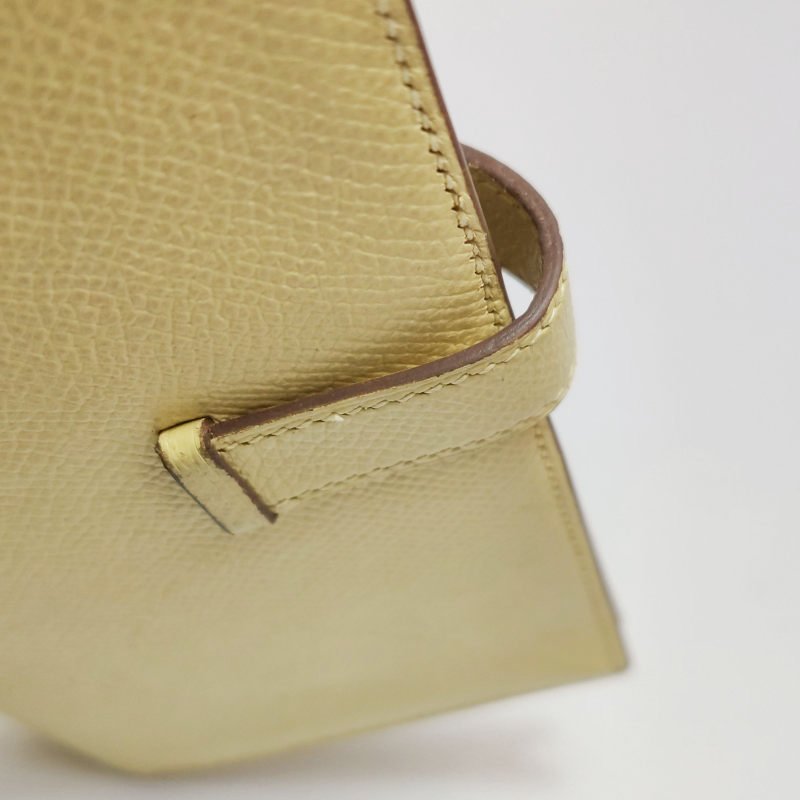 Hermes Bearn小號標誌H袢帶皮夾Epsom牛皮銀扣1Z小雞黃T刻-21