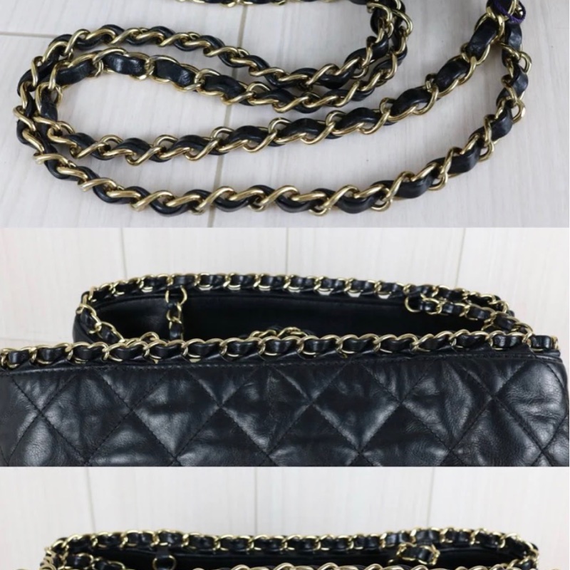 「JL精品代購」9新 Chanel 香奈兒 鏈條托特單肩包-7