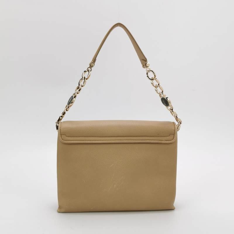 Bvlgari牛皮純色金屬扣單肩包-4