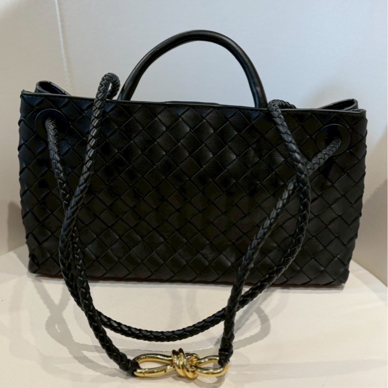 Bottega Veneta✨BV橫版Andiamo系列 Intrecciato編織磁釦手提包斜背包肩背包-0