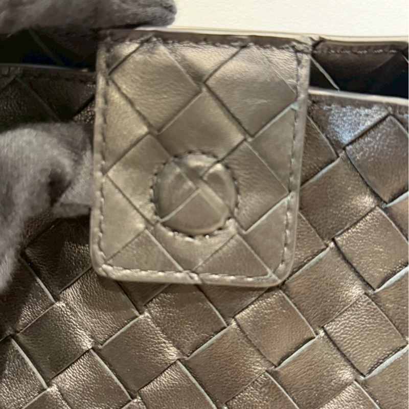 Bottega Veneta✨BV橫版Andiamo系列 Intrecciato編織磁釦手提包斜背包肩背包-7