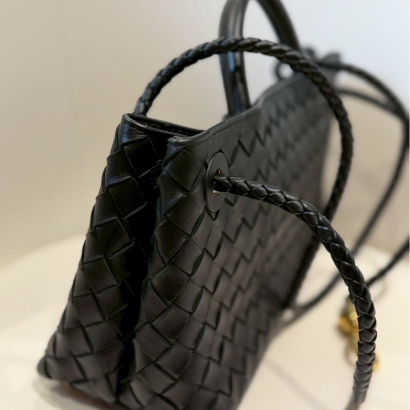 Bottega Veneta✨BV橫版Andiamo系列 Intrecciato編織磁釦手提包斜背包肩背包-9