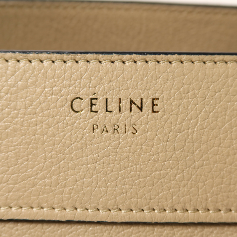 CELINE 牛皮皮革Micro Luggage金扣手挽袋-5