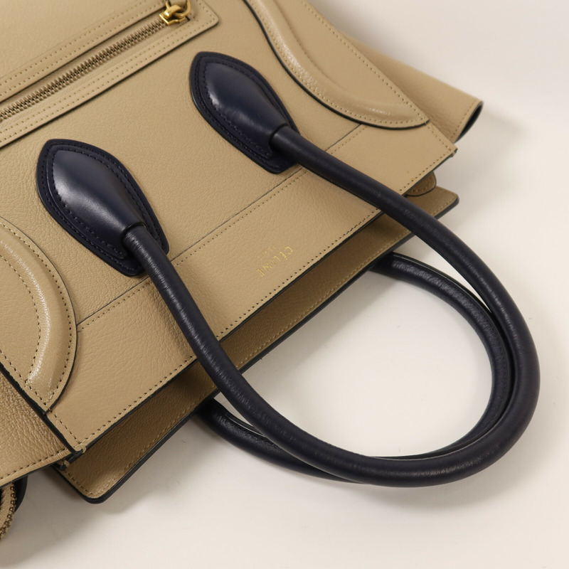 CELINE 牛皮皮革Micro Luggage金扣手挽袋-8