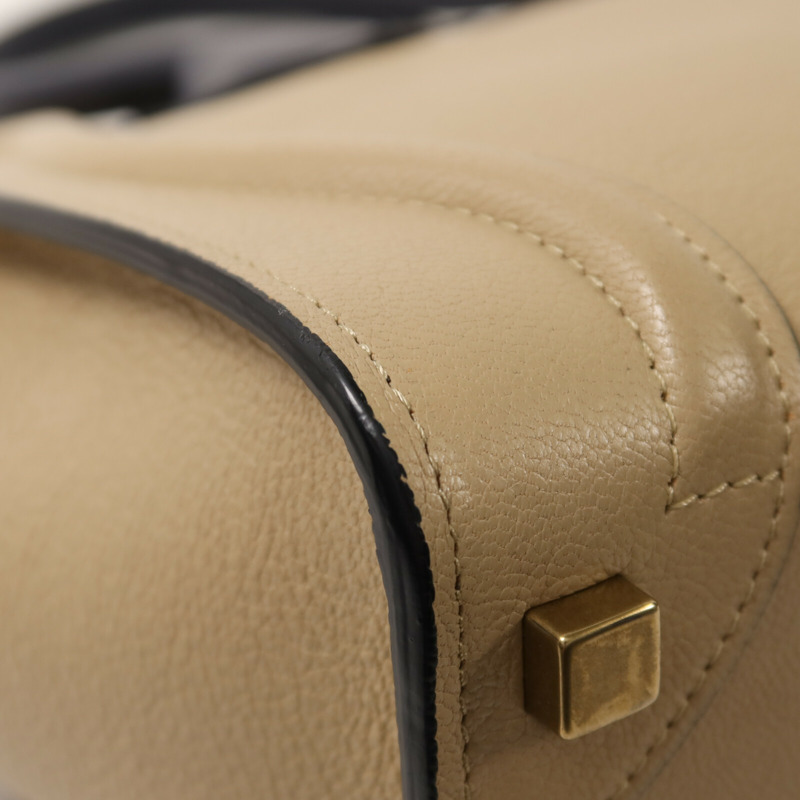 CELINE 牛皮皮革Micro Luggage金扣手挽袋-13