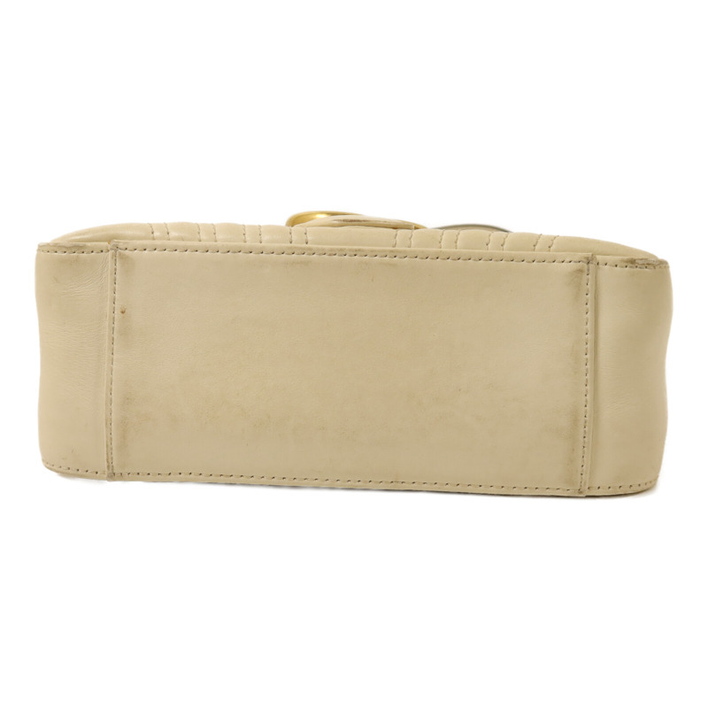 GUCCI 牛皮皮革GG Marmont金扣鏈帶手挽肩背兩用袋-3