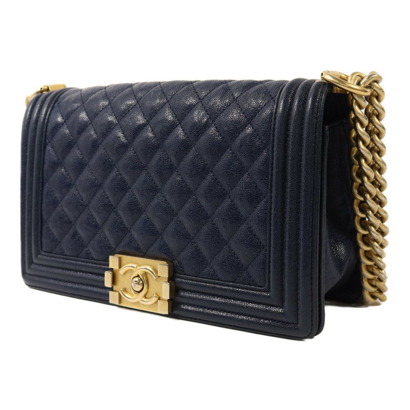 CHANEL 牛皮皮革Boy 25金扣鏈帶肩背袋-2