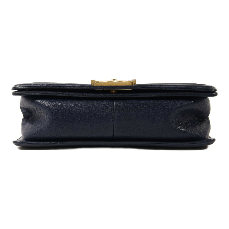 CHANEL 牛皮皮革Boy 25金扣鏈帶肩背袋-3