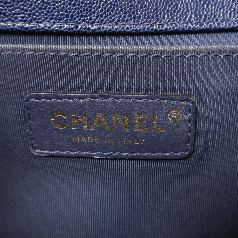 CHANEL 牛皮皮革Boy 25金扣鏈帶肩背袋-5