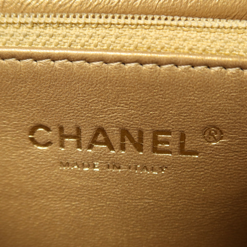 CHANEL 羊皮皮革Chain Shoulder金扣鏈帶肩背袋-5