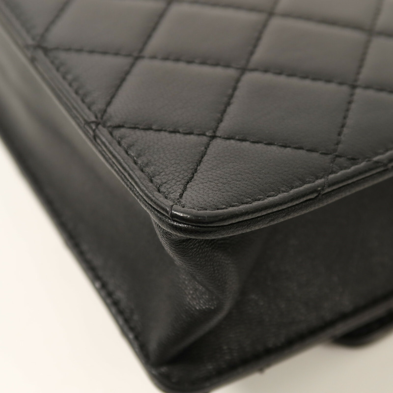 CHANEL 羊皮皮革Chain Shoulder金扣鏈帶肩背袋-13