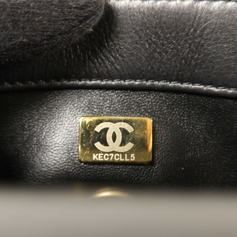 CHANEL 牛皮皮革Coco Handle Mini金扣鏈帶手挽肩背兩用袋-6