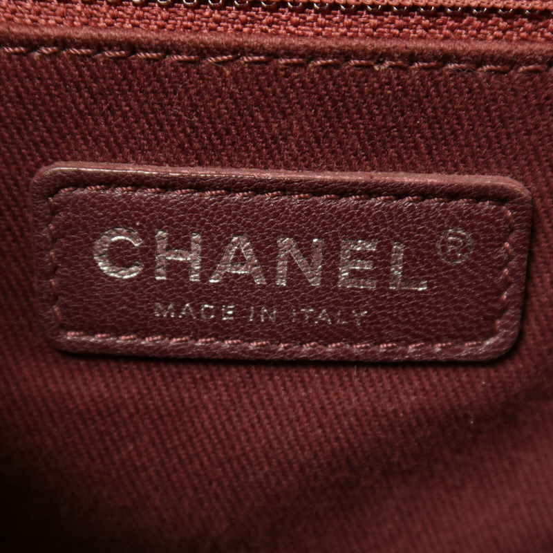 CHANEL 牛皮皮革Chain Shoulder銀扣鏈帶肩背袋-5