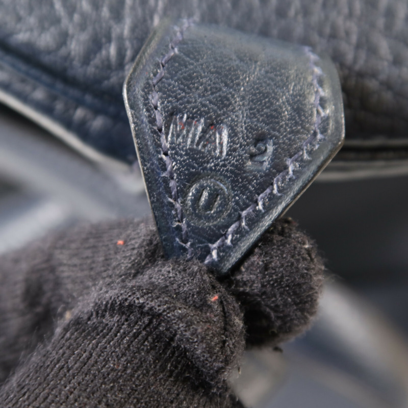 HERMES Ardennes皮革Rudy金扣手挽肩背兩用袋Navy-6