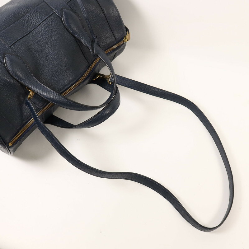 HERMES Ardennes皮革Rudy金扣手挽肩背兩用袋Navy-7