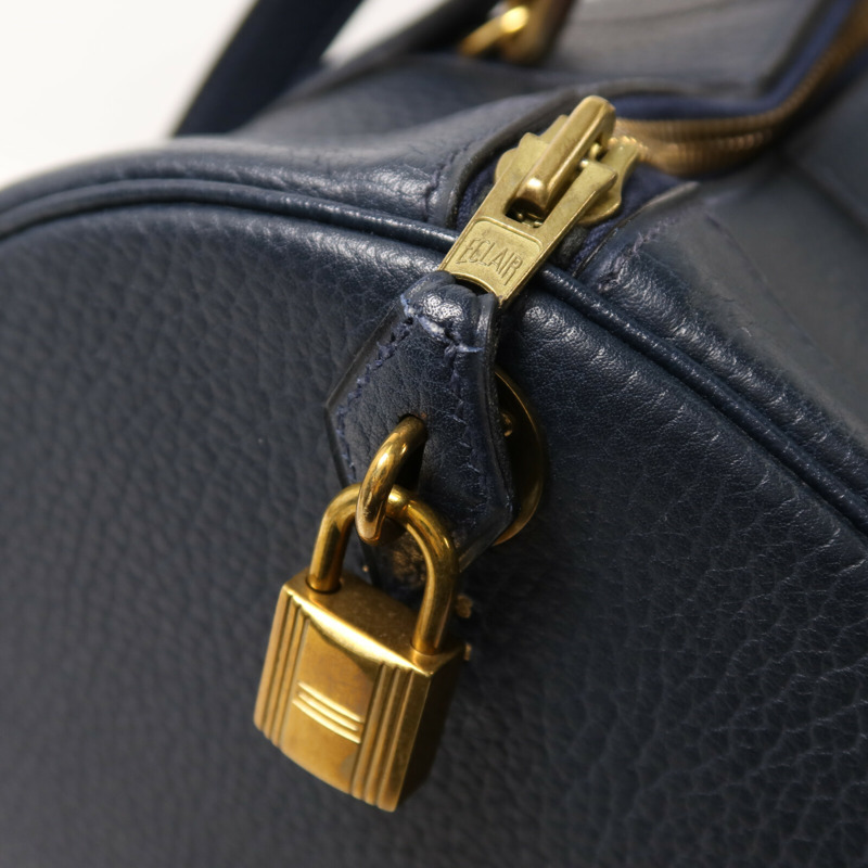 HERMES Ardennes皮革Rudy金扣手挽肩背兩用袋Navy-9