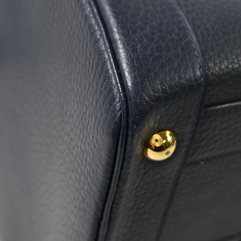 HERMES Ardennes皮革Rudy金扣手挽肩背兩用袋Navy-12
