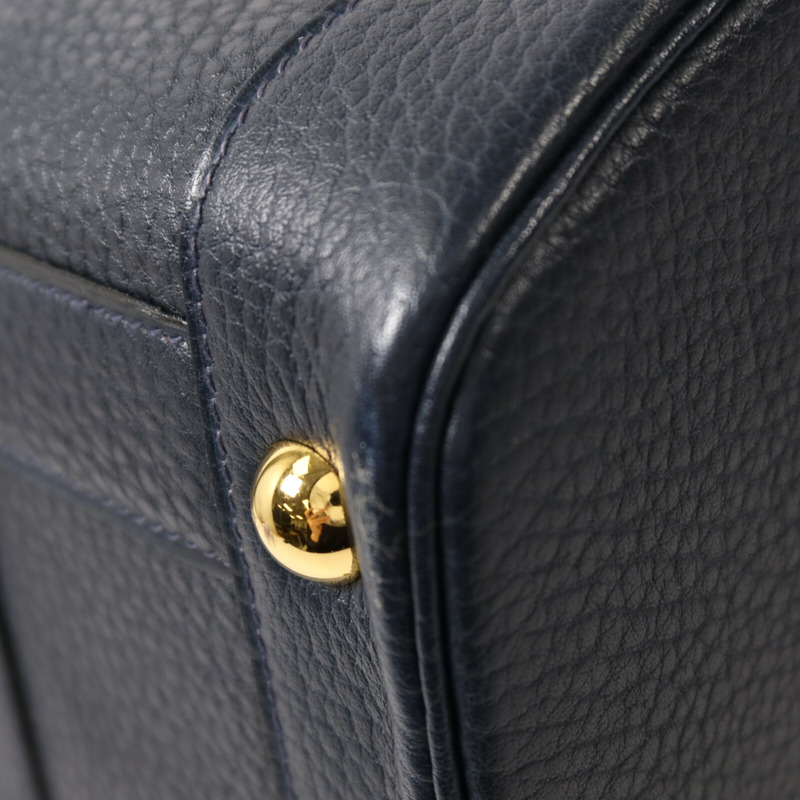 HERMES Ardennes皮革Rudy金扣手挽肩背兩用袋Navy-13