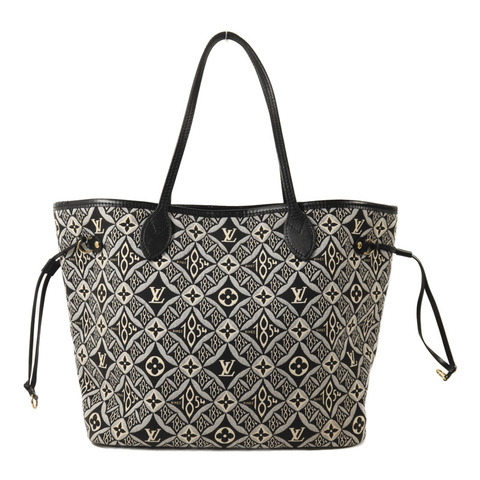 LOUIS VUITTON Monogram Jacquard 1854 Neverfull MM金扣手挽袋
