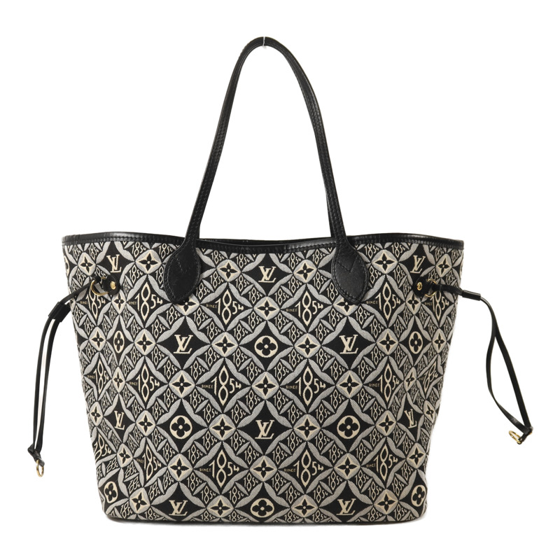 LOUIS VUITTON Monogram Jacquard 1854 Neverfull MM金扣手挽袋-0