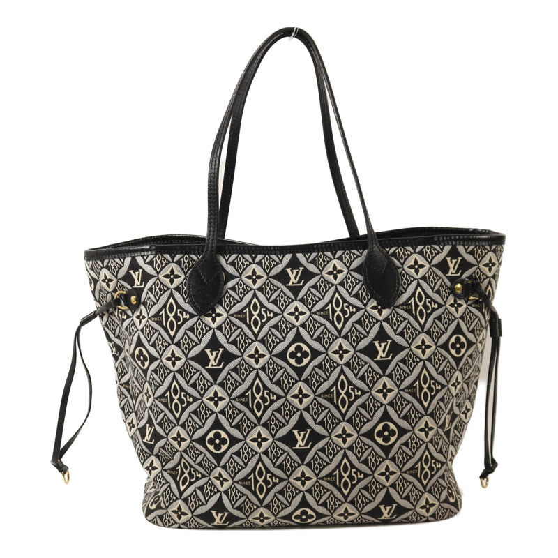 LOUIS VUITTON Monogram Jacquard 1854 Neverfull MM金扣手挽袋-1