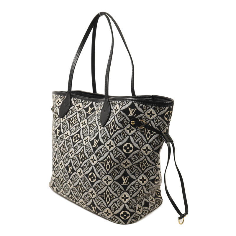 LOUIS VUITTON Monogram Jacquard 1854 Neverfull MM金扣手挽袋-2