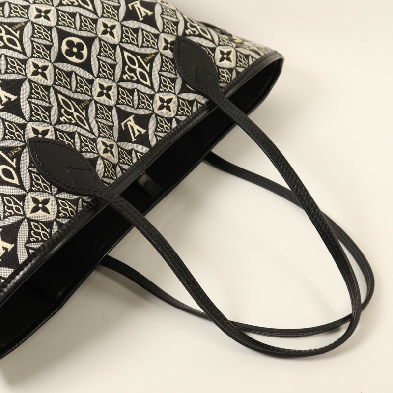 LOUIS VUITTON Monogram Jacquard 1854 Neverfull MM金扣手挽袋-7