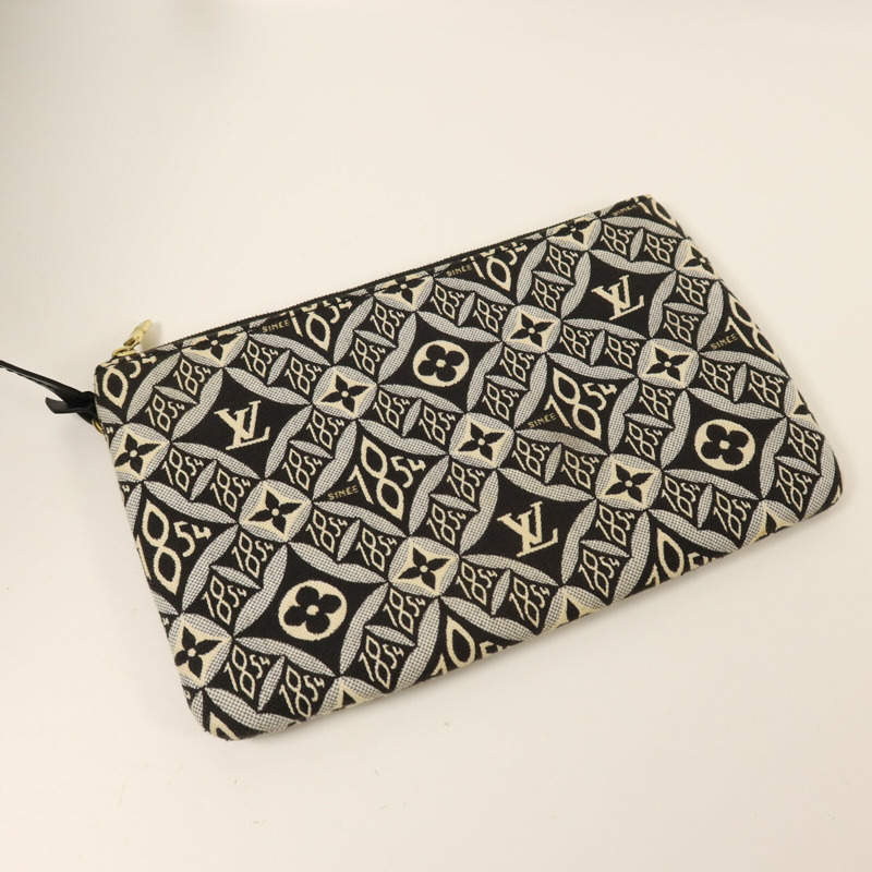LOUIS VUITTON Monogram Jacquard 1854 Neverfull MM金扣手挽袋-14