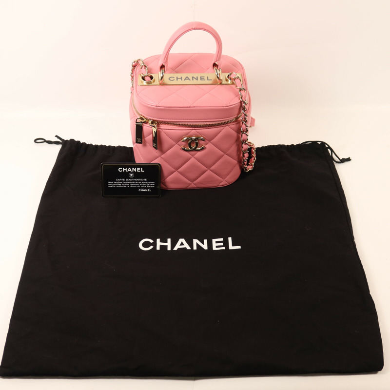CHANEL 羊皮皮革Trendy CC Vantiy Case金扣鏈帶手挽肩背兩用袋-9