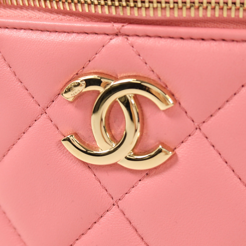 CHANEL 羊皮皮革Trendy CC Vantiy Case金扣鏈帶手挽肩背兩用袋-10