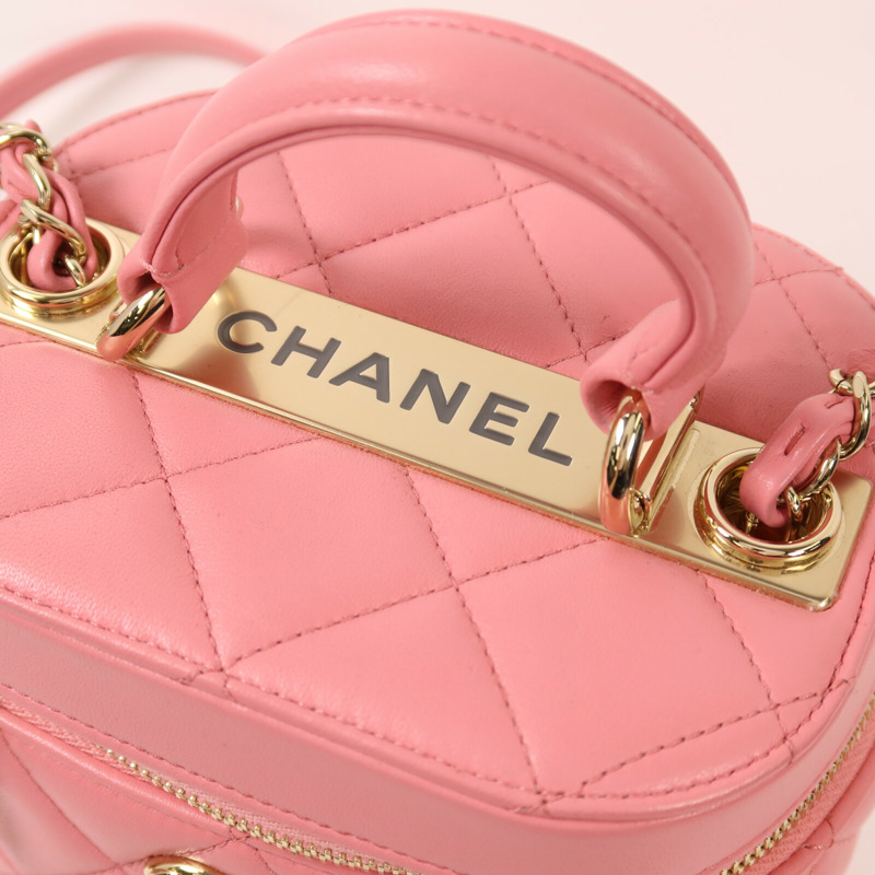 CHANEL 羊皮皮革Trendy CC Vantiy Case金扣鏈帶手挽肩背兩用袋-12