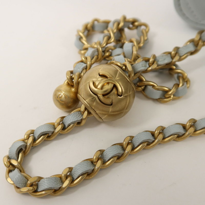 CHANEL 羊皮皮革Vanity Case金扣鏈帶肩背袋-10