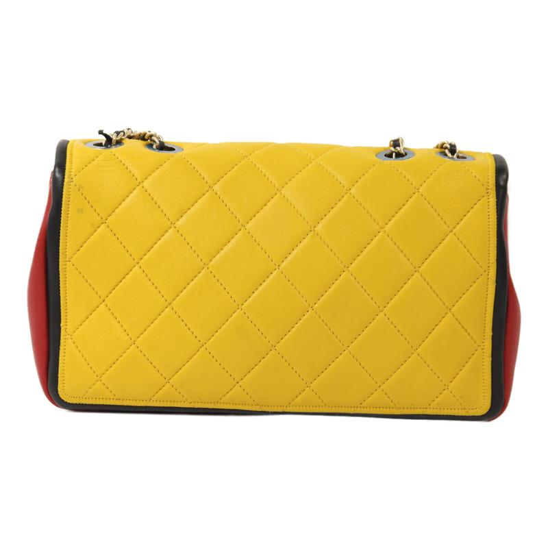 CHANEL 羊皮皮革Chain Shoulder金扣鏈帶肩背袋-1