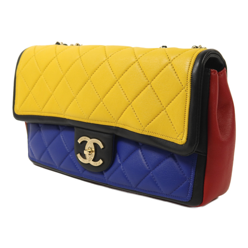 CHANEL 羊皮皮革Chain Shoulder金扣鏈帶肩背袋-2