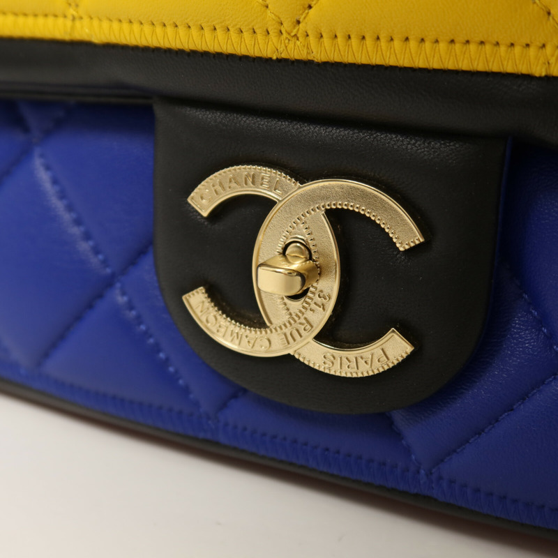 CHANEL 羊皮皮革Chain Shoulder金扣鏈帶肩背袋-8