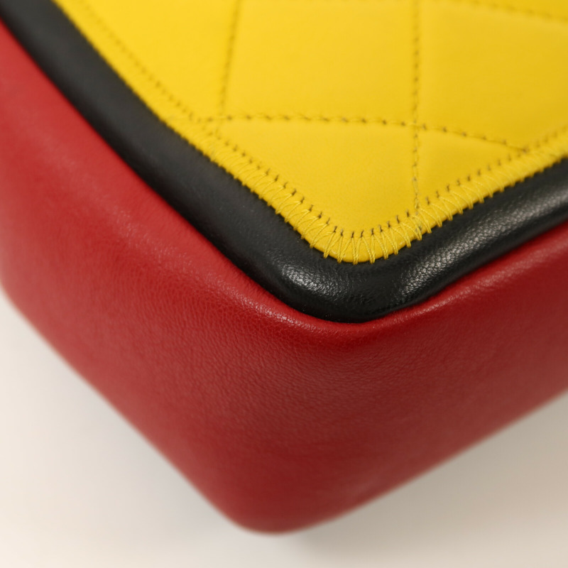 CHANEL 羊皮皮革Chain Shoulder金扣鏈帶肩背袋-11