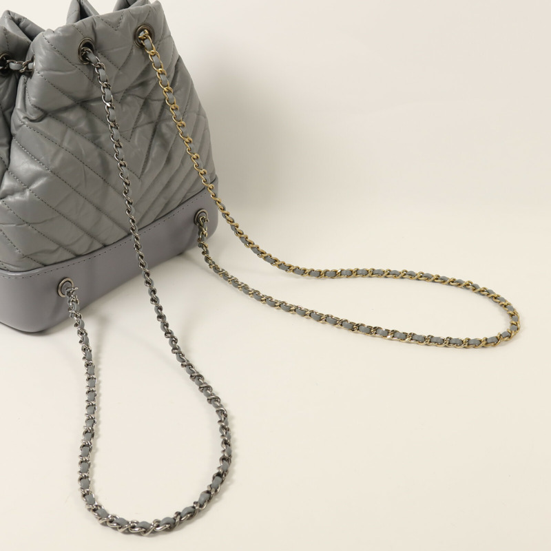 CHANEL 牛皮皮革Gabrielle BackPack鏈帶背包-7