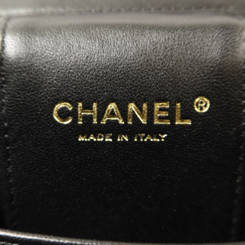 CHANEL 羊皮皮革Vanity Case金扣鏈帶手挽肩背兩用袋-6