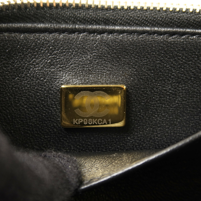 CHANEL 羊皮皮革Vanity Case金扣鏈帶手挽肩背兩用袋-7