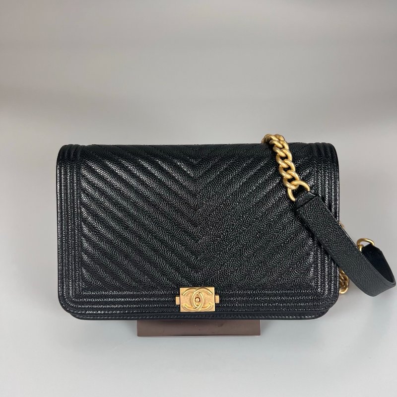 CHANEL BOY WOC荔枝 黑 晶片款-0