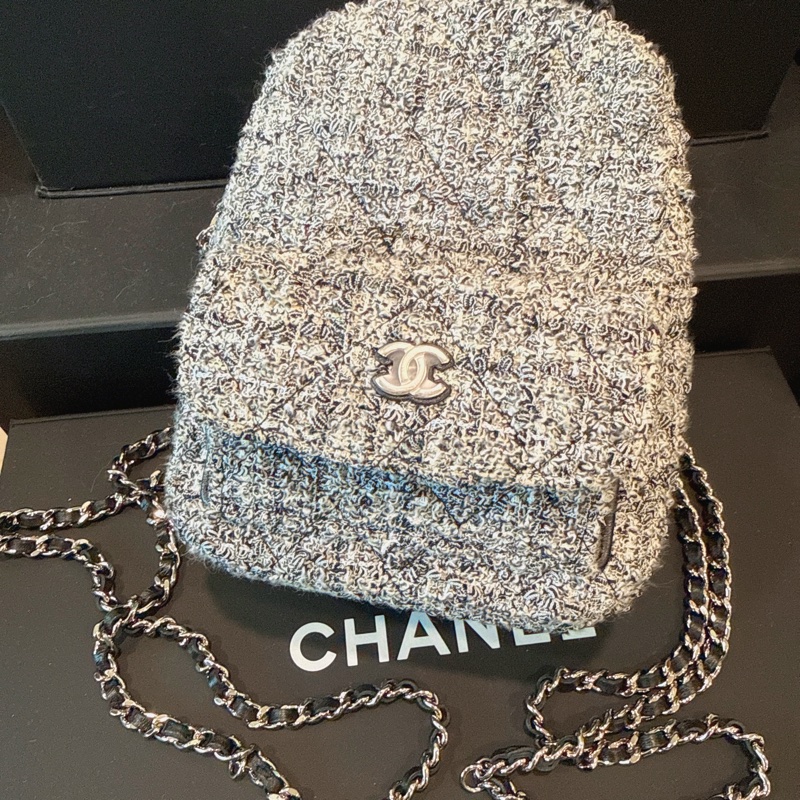 Chanel✨2024 粗花呢雙肩包mini小書包-0