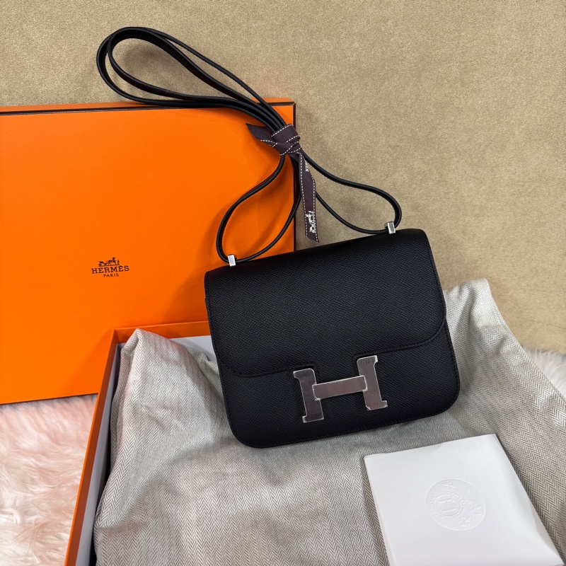 ［ 金剛色全配釋出 ］Hermes Constance III Mini黑Epsom銀釦康康 W刻 全新離櫃-0