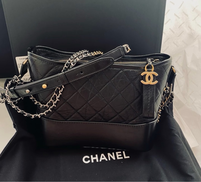 「JL精品代購」9新 Chanel 香奈兒 黑流浪包-0