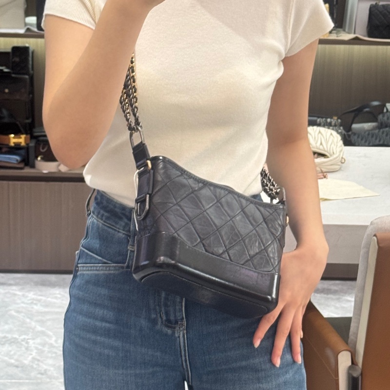 「JL精品代購」9新 Chanel 香奈兒 黑流浪包-1