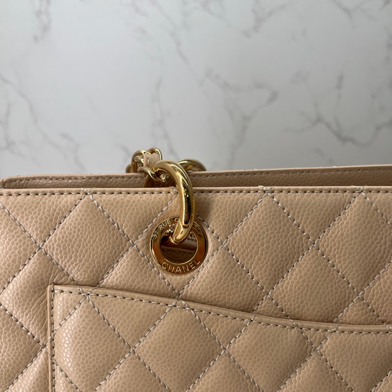 香緹國際精品 877 Chanel GST 豆腐包 裸色超質感 包況好-7