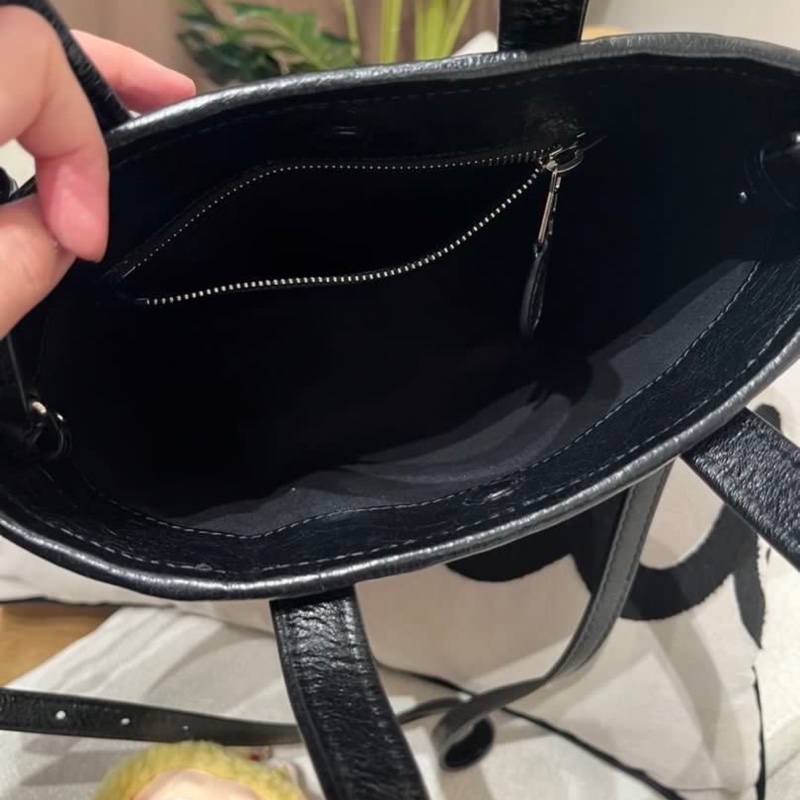 Balenciaga Shoulder Tote Bag Black-4
